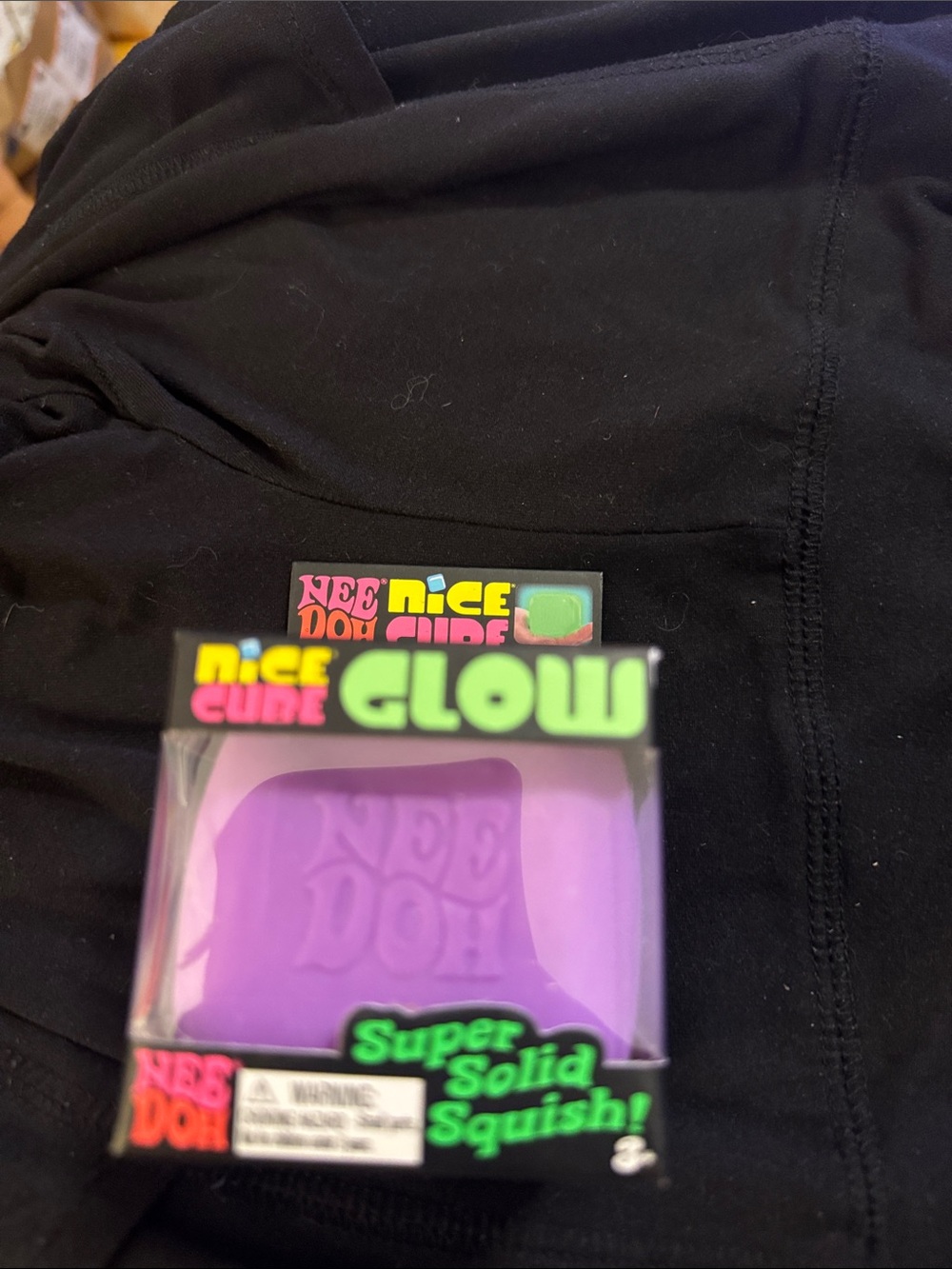 Nee Doh Glow Super Solid Squish! Purple Stress Toy